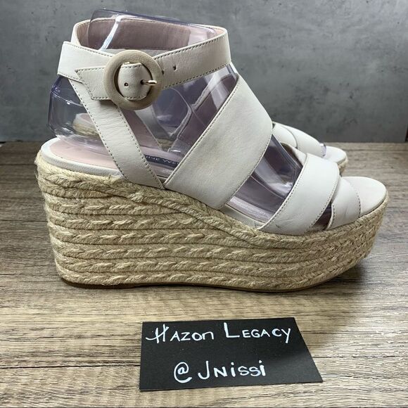 Nine West~Women’s~”Kushala”~Ivory~Wedge Sandals~Size 8M  - Picture 2 of 11